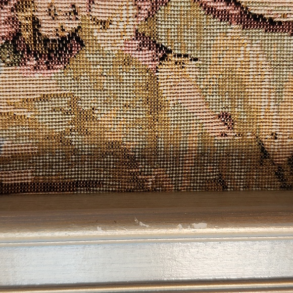 Vintage framed Embroidery Tapestry French Courtship Scene Galente Style France - Picture 7 of 16